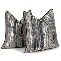1pcs Black Polyester Cushion Cover 45x45CM Modern Throw Pillow Cover Decorative Home Cushion for Sofa Bed Pillowcase