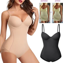 Bel eğitmen kadınlar için Shapewear karın kontrol elbise Backless Bodysuit Tops vücut şekillendirici ile sutyen zayıflama iç çamaşırı