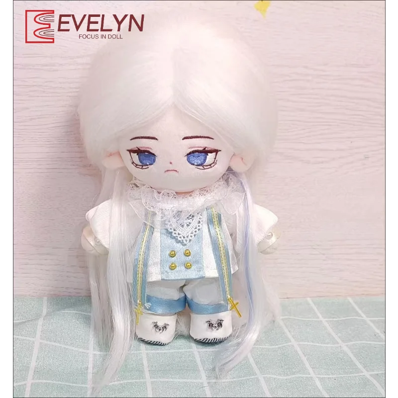 Evelyn 20cm cotton doll with no attributes, exquisite Western style doll clothes, beautiful and high-value doll clothes