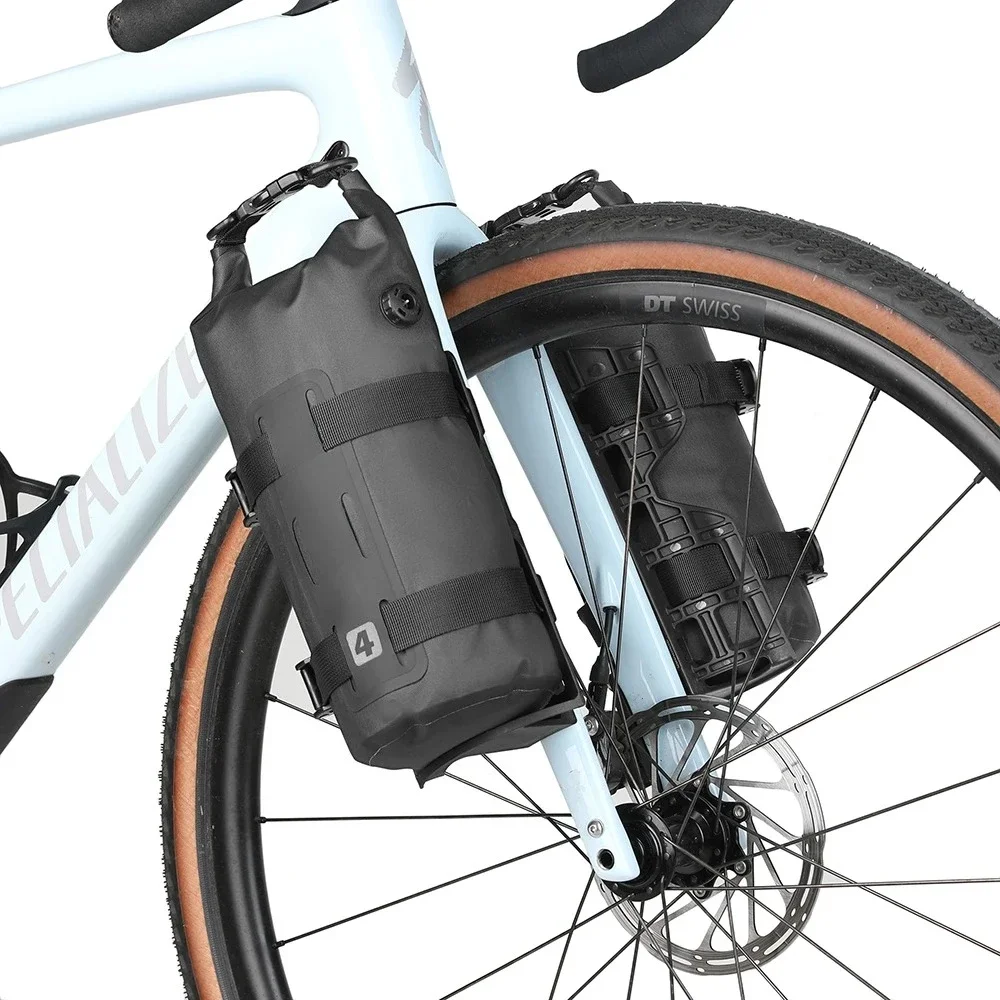 Waterproof Bike Fork Bag Bicycle 4 Liter Lightweight Dry Pack Bike Bag Quick Release Fork Bikepacking Pack
