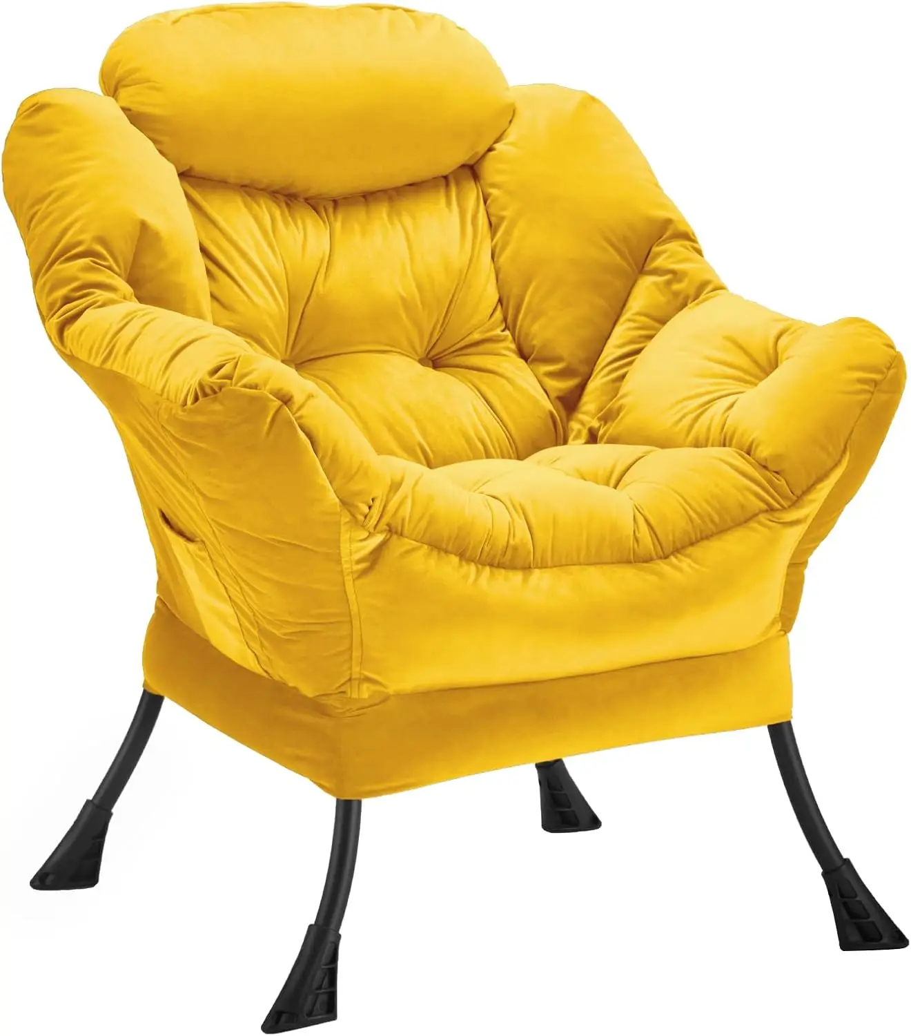 

Lazy Chair Thi Padded, Accent Chair Velvet Upholstered With Wide Seat, Stable Metal Frame And Non-Slip Pad, Modern Sofa