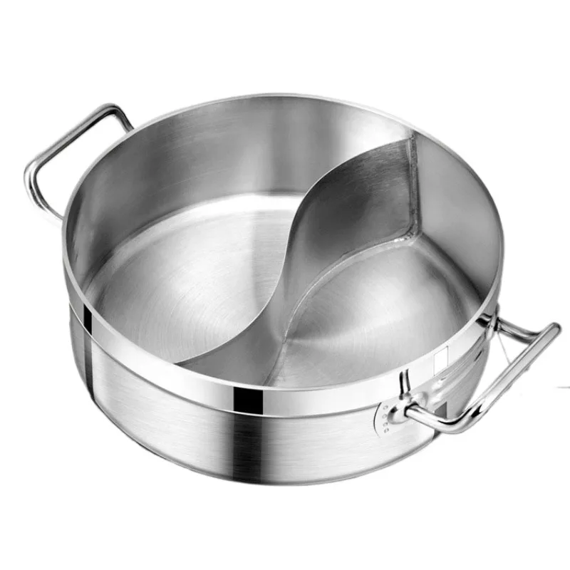 

304 stainless steel cookware, heavy duty cookware, multifunctional hot pot soup pot with divider