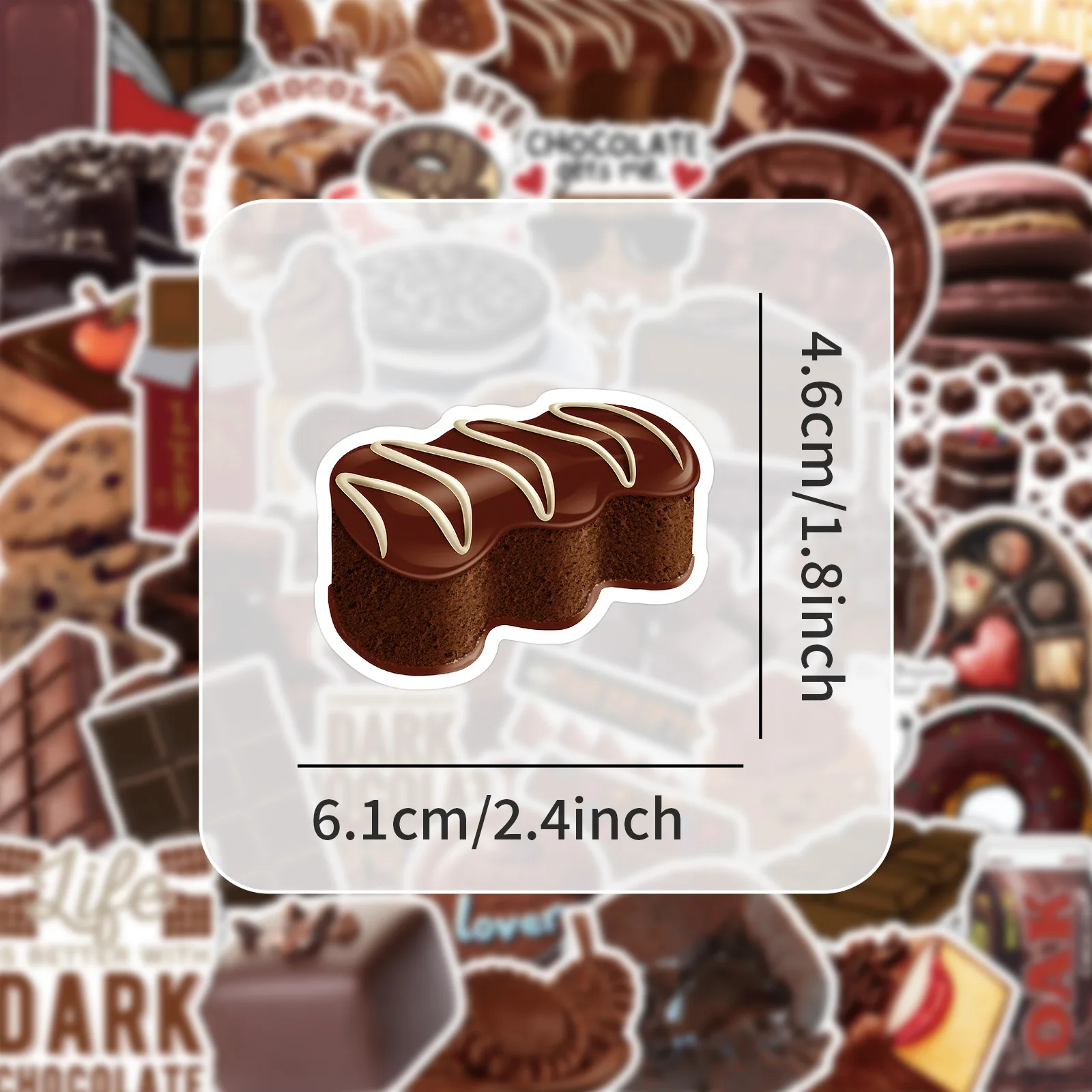 

50PCS Cartoon Chocolate Stickers Creative Decoration Mobile Phone Case Notebook Water Cup DIY Toy Gift Stickers