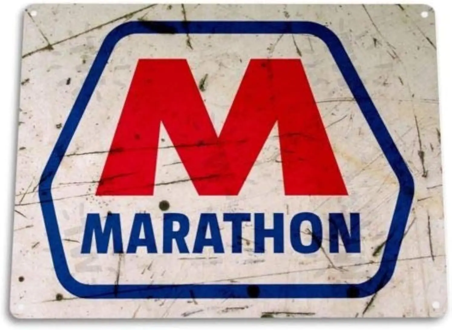 TNND Metal Sign  Marathon Gas Station Vintage Decorative for Bars, Cafes, Restaurants, Hotels, Indoor and Outdoor Decoratio