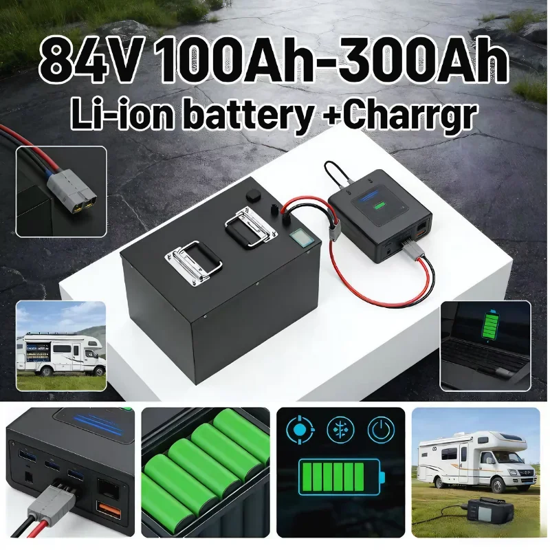 

Литий-ионный аккумулятор 84В 23S 100Ач-300Ач, с защитой BMS, глубокого цикла разряда, перезаряжаемый, подходит для электромобилей 8кВт/12кВт, гольф-каров, S