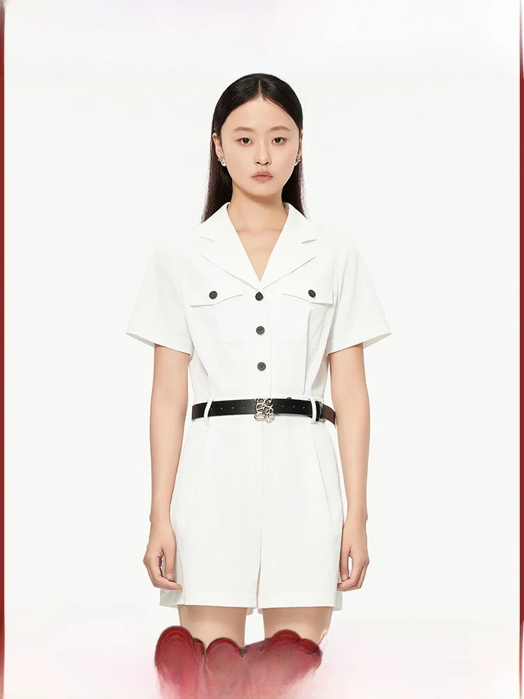 

Женский комбинезон Peoleo белого цвета с широкими штанинами, модный летний комбинезон с V-образным вырезом, прямой крой, средняя талия, из полиэфирного волокна