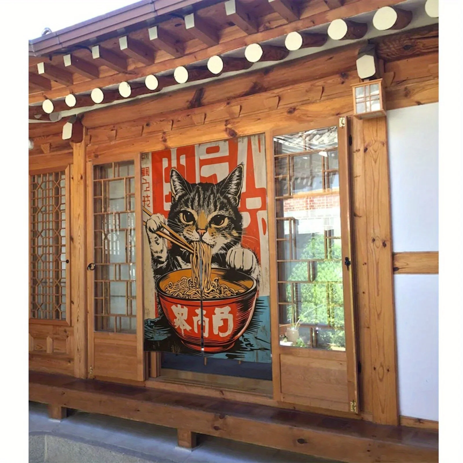 Tirai Pintu Noren Kucing Keber - Japanese Home Bathroom Design ulasan dan harga