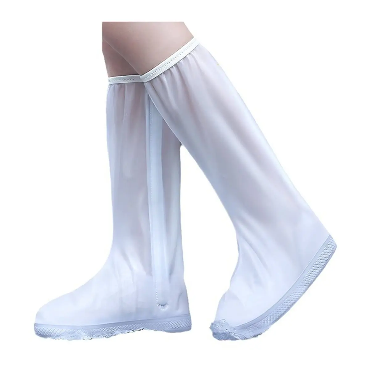 AT33 Outdoor Waterproof Rain Shoe Cover Non-Slip Rainproof Boot Covers with Zipper Rain Mud Snow Shoe Protector Covers M