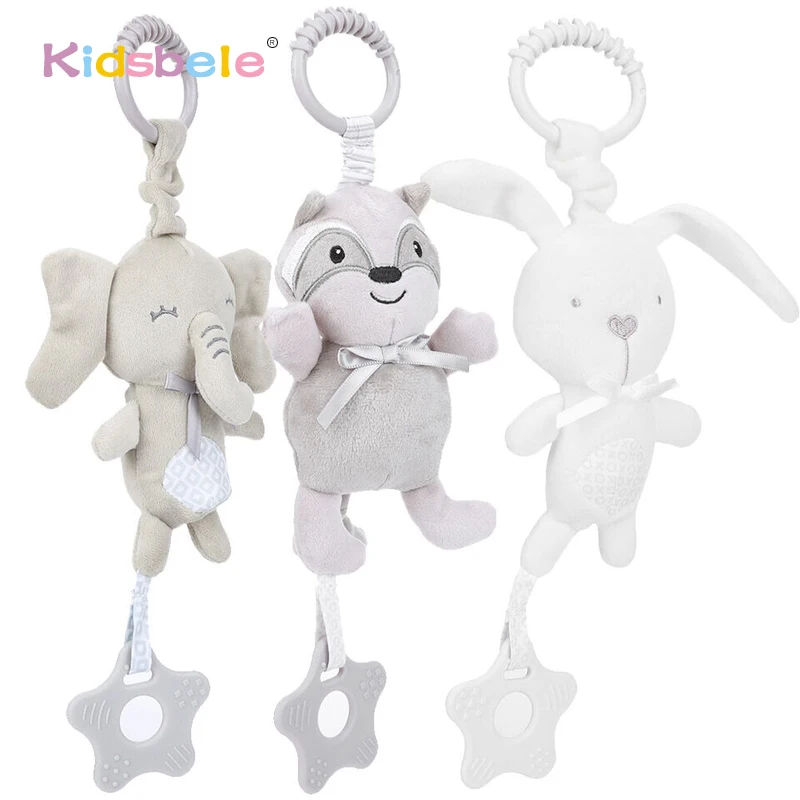 Soft Stuffed Animals Plush Soothing Toy Baby Bed Stroller Hanging Rattle Comforting Toy