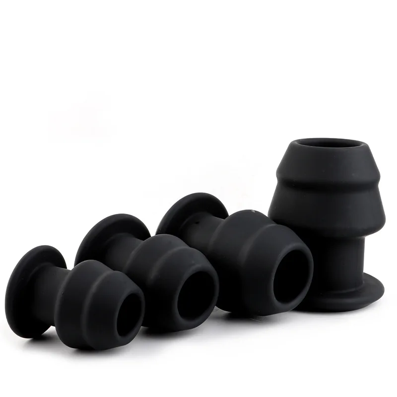 Black Silicone Plug Anal Oco, Expansor de Speculum, Estimulador Anal, Dilator Ânus, Masturbação Sex Toys, Rolha Anal, Adultos, 1 Pc