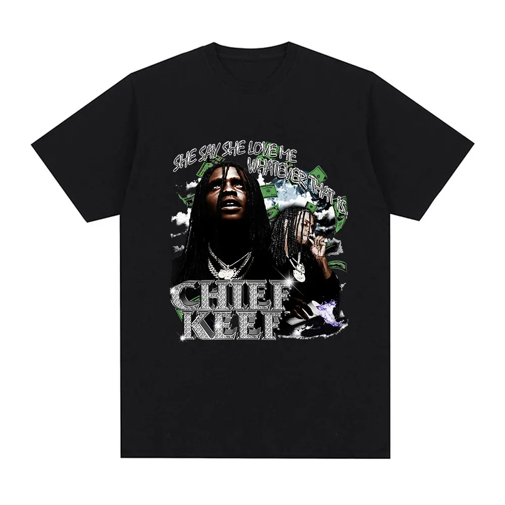 Rapper Chief Keef Graphic T Shirt Men's Fashion Vintage Short Sleeve T-shirt Hip Hop Gothic Oversized T-shirts Streetwear Unisex