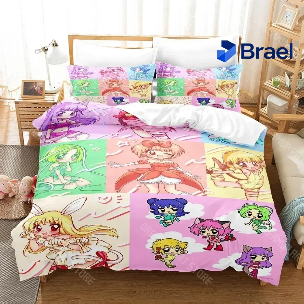 Exquisite 3D Print Tokyo Mew Mew Bedding Set Single Twin Full Queen King Size Bed Set Aldult Kid Bedroom 3D Anime Bed Sheet Set