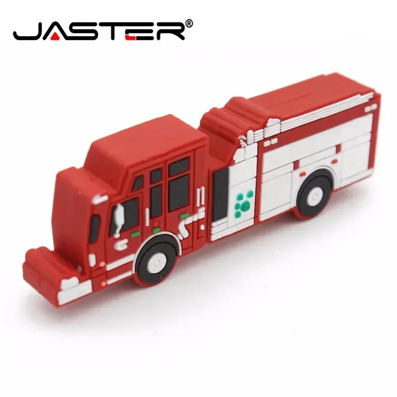 JASTER Cartoon Toy Fire Truck USB Flash Drive Car Toy Usb Flash Drive 8GB 16GB 32GB 64GB 128GB Mini Cartoon Flash Memory Stick