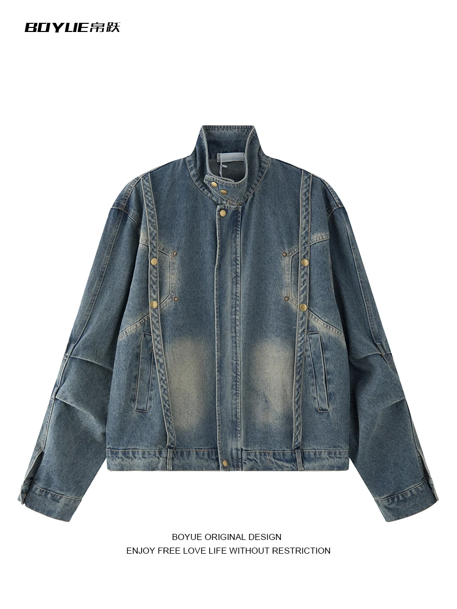 

Women Blue Denim Jacket Female Outerwear Long Sleeve Oversize Jean Jacket Harajuku Korean Vintage Fashion Y2k Top 2000s Clothes