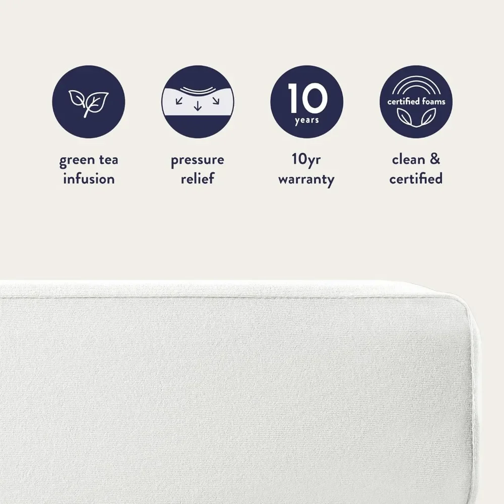 Volledige Matras 6 Inch Bed-In-A-Box, Groene Thee Traagschuim Wit