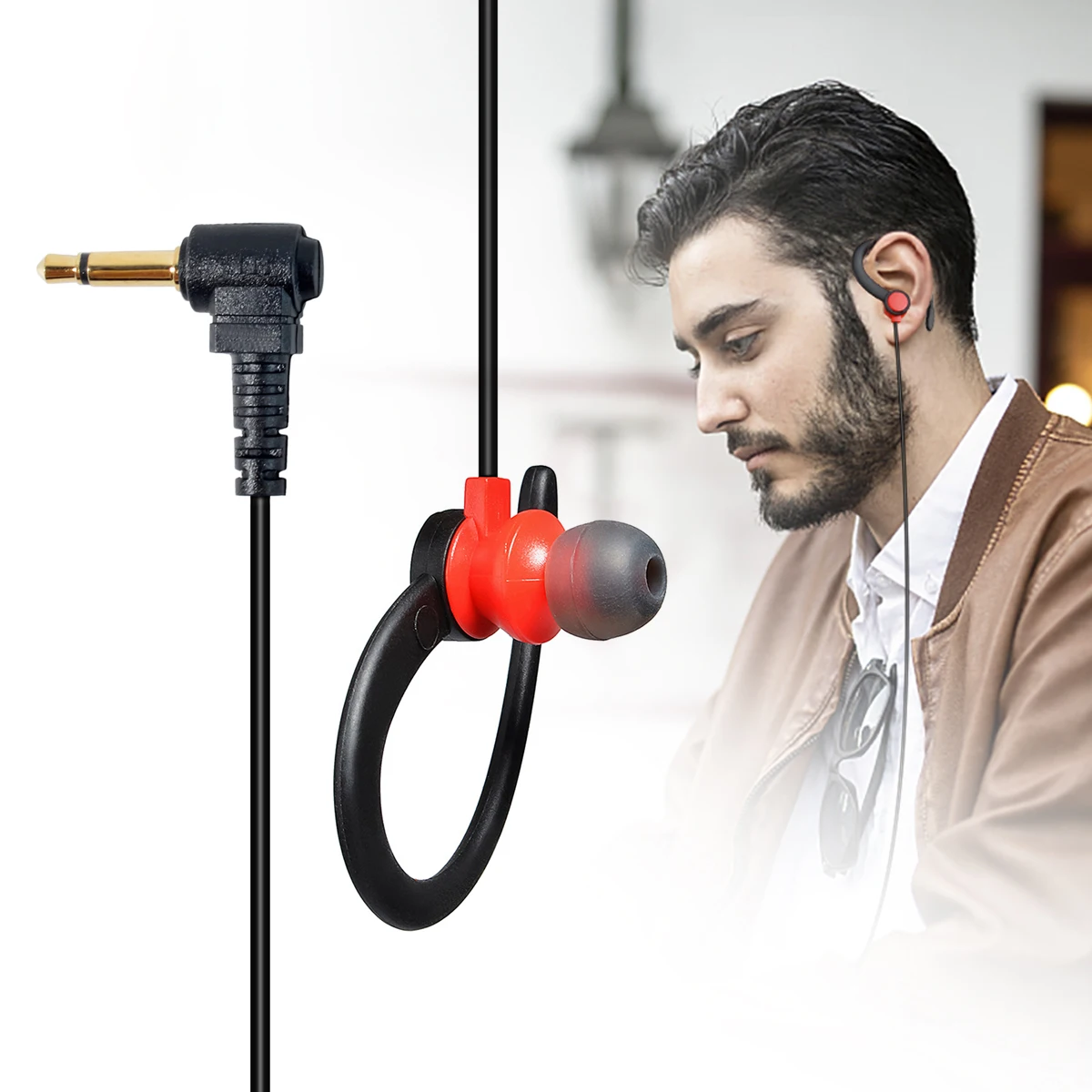 

G-образная форма 3,5 мм, только для прослушивания видеонаблюдения, радиодинамик, мягкий ушной крючок, гарнитура для правоохранительных органов для плечевых динамиков, микрофонов