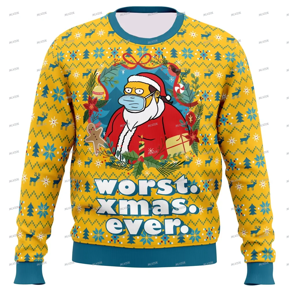 Autumn The Simpsons Ugly Christmas Sweatshirt Cartoon Anime Women Men Pullover Tops 2025 New Fashion Couple Sweatshirt Pullovers