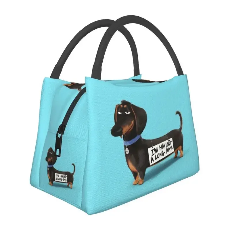 Kawaii Dachshund Insulated Lunch Bags for Women Portable Wiener Badger Sausage Dog Cooler Thermal Bento Box Office Picnic Travel