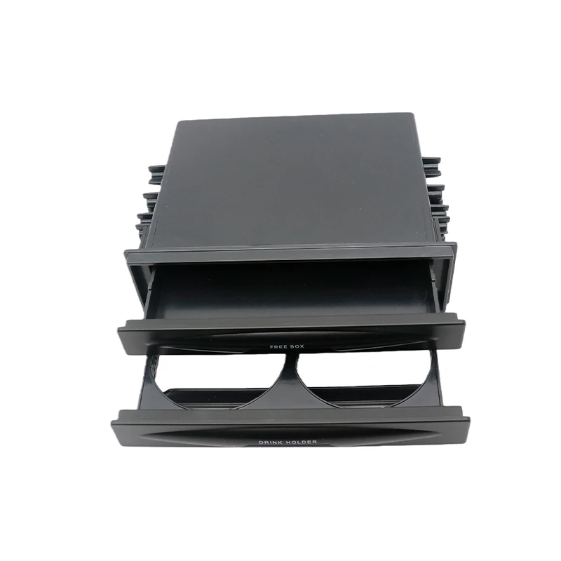 Car Center Console Storage Box with Dual Drink Holder for Vehicle Interior Organization - Easy Installation