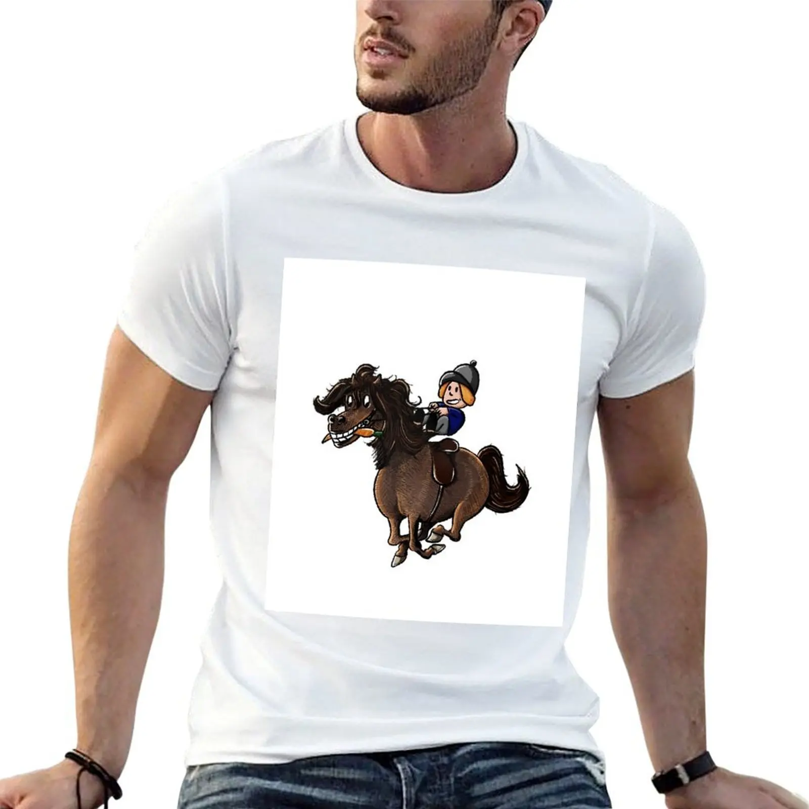 

man Illustration man cotton shirts for t 100% T-Shirt cotton Cute Rider shirts cotton Horse tshirt and t