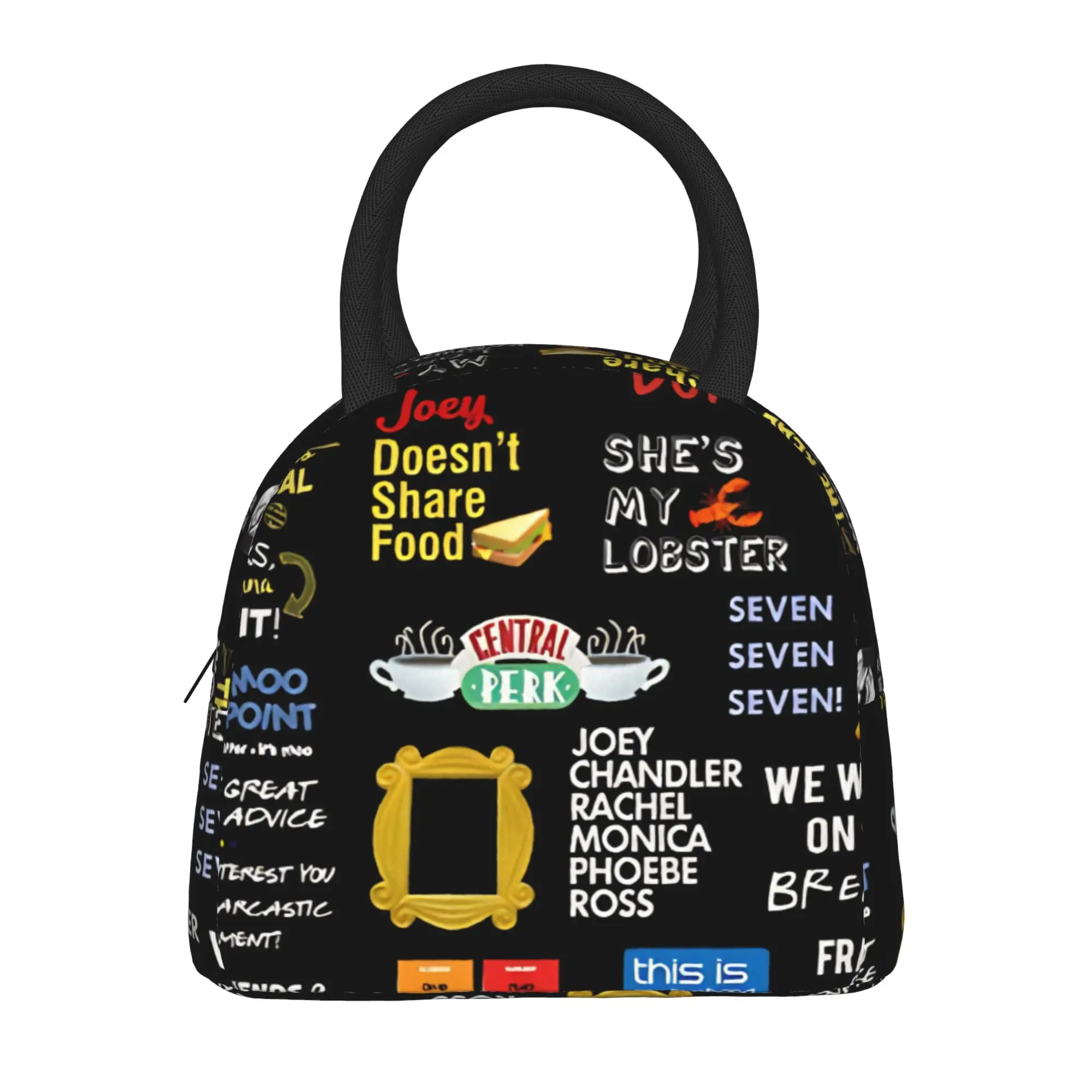 Friends Tv show Print Thermal Insulated Lunch Bags Women Resuable Lunch Tote for School Storage Food Box
