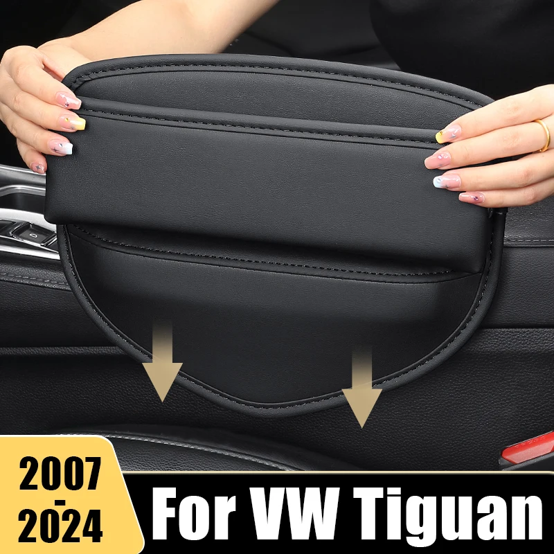 

Leather Car Seat Crevice Storage Box For Volkswagen VW Tiguan MK2 2007-2019 2020 2021 2022 2023 2024 Phone Holder Organizer Bag