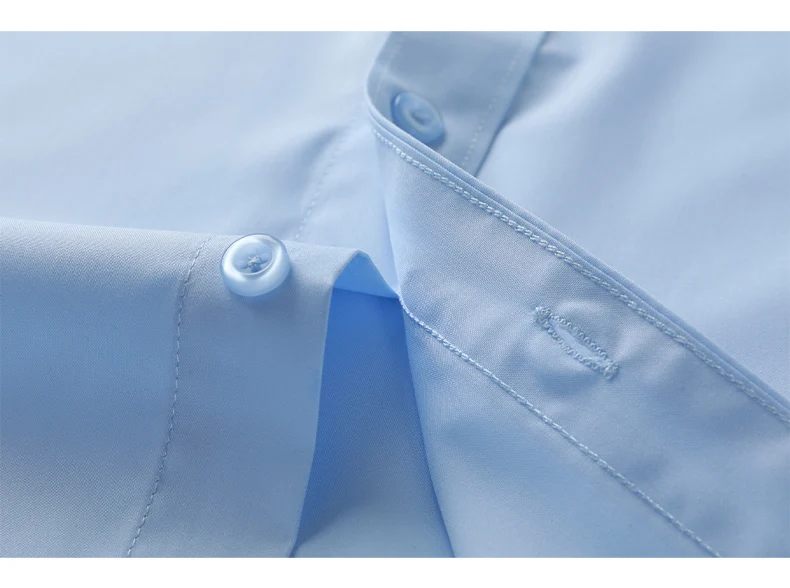 Herren-Hemd mit Hoher Dehnbarkeit, Langärmliges Schwarzes Knitterfreies Eisseide-Hemd für Frühling und Herbst, Elastisches Business-Hemd in Übergröße – Detail 10