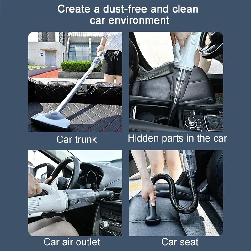مكنسة كهربائية محمولة متعددة الوظائف بقوة 14000 باسكال، مكنسة كهربائية لاسلكية بفلتر HEPA لأرضية السيارة المنزلية