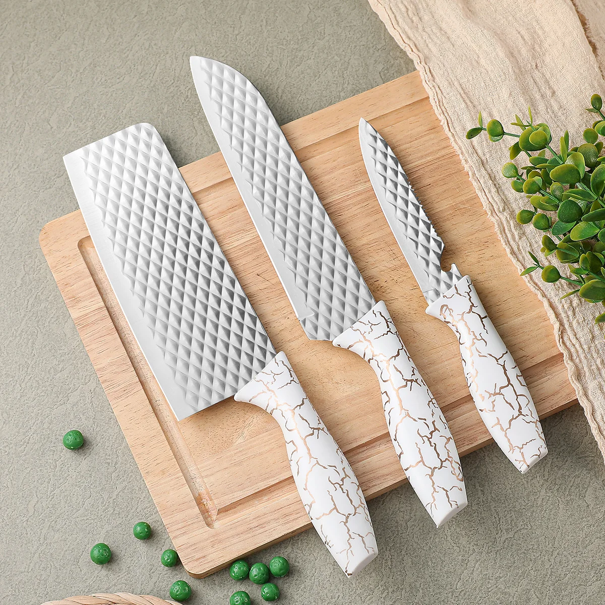 3pcs Kitchen knife set, high-grade steel knife set gift knife stainless steel kitchen utensils household multi-functional knives