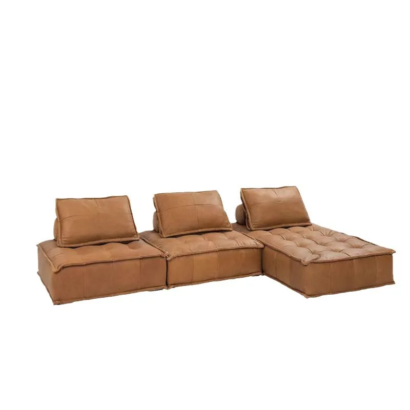 

Original Dutch ASIADES Nordic expression medieval retro style/Piedmont leather sofa combination module