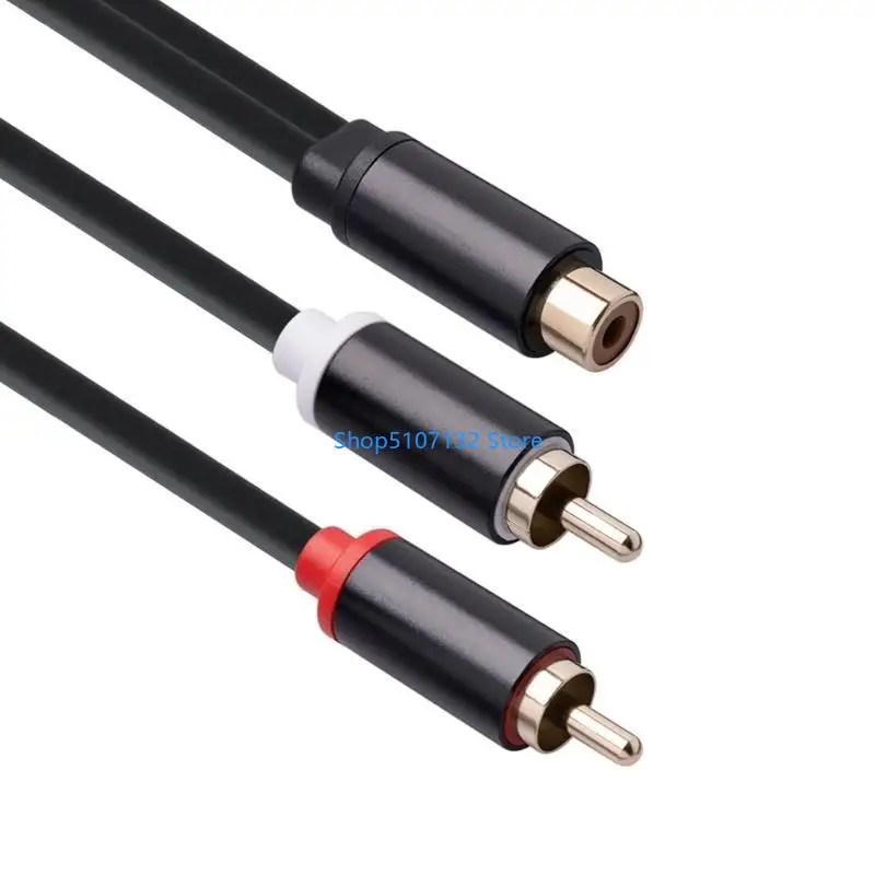 87HD RCA Y Adapter 2 RCA Male to 1 RCA Female Stereo Y Adapter Subwoofer Cable 2 Male to 1 Female Splitter Connector