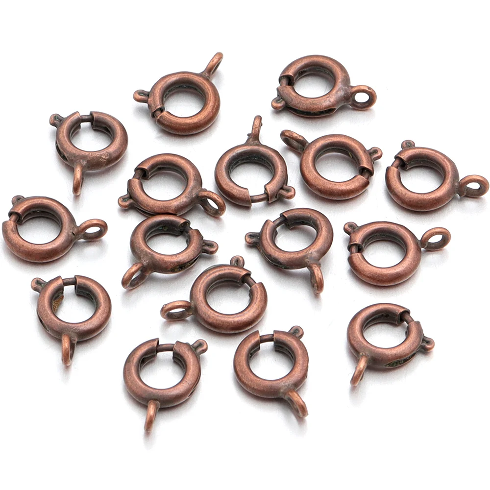 10 teile/los Kupfer Runde Frühling Verschlüsse Schlüsselbund Haken Schnallen End Anschlüsse Für Armband Halskette DIY Schmuck Machen Zubehör – Detail 10