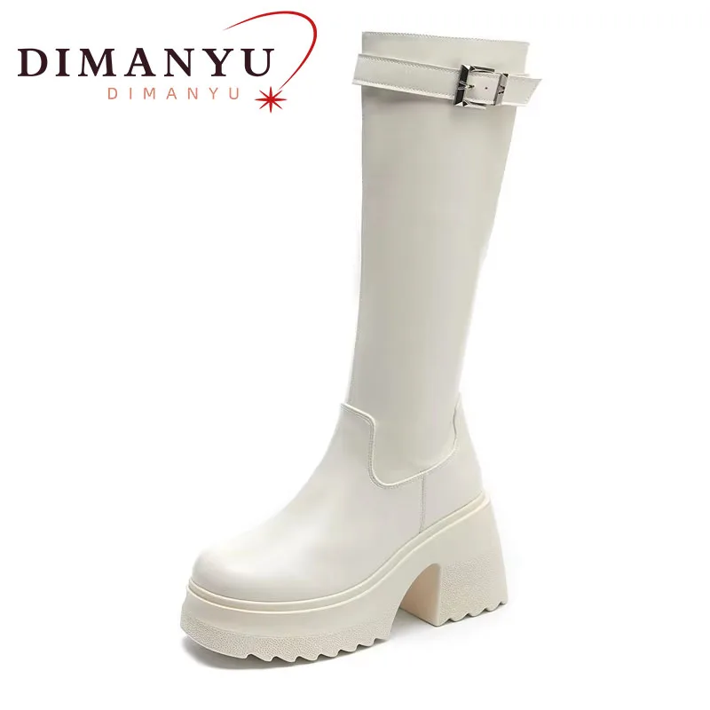 

DIMANYU Knight Boots Women Platform 2024 Autumn New High-heeled Boots 10cm High Fashion Slim Leg Long Boots Ladies