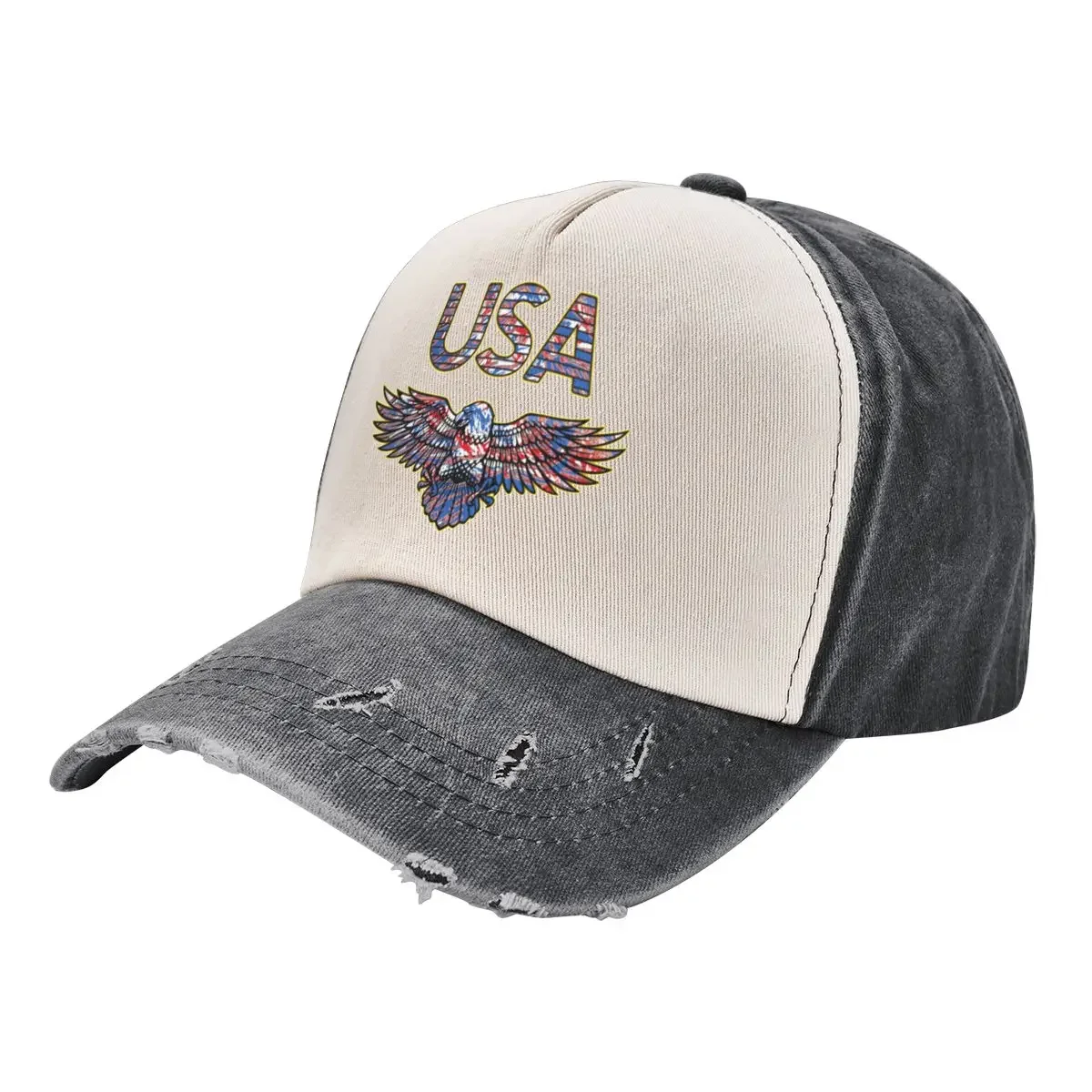 

U.S.A. Eagle-Red White and Blue with Gold OutlineCap Baseball Cap Hat Baseball Cap Military Cap Man Women's Golf Clothing Men's