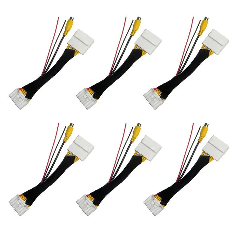 A48P-6X 28 Pin Car RCA Video Reverse Camera Convert Cable Adapter For Mazda 2 3 6 CX-5 Demio Axela Roadster MX-5 Miata