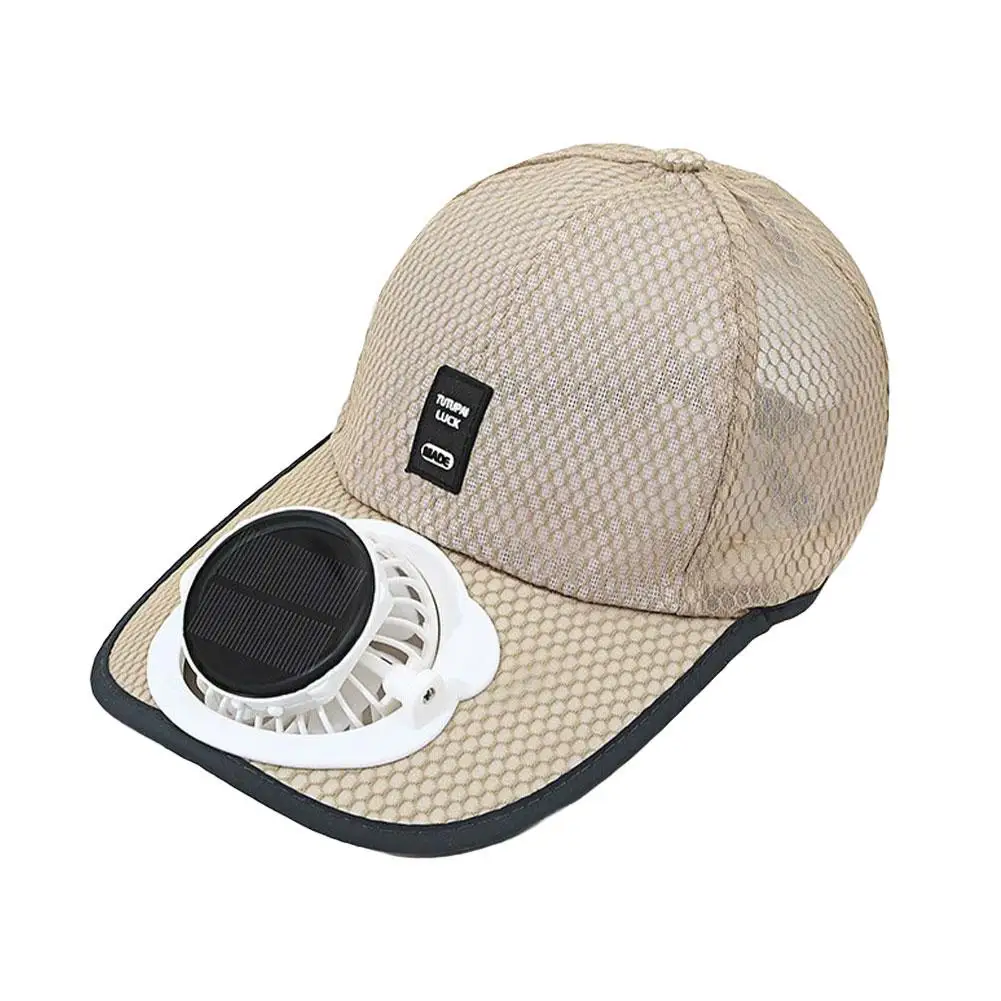 Atmungsaktiver Sonnenhut mit Solarventilator, Sonnenschutz-Baseballkappe mit Solarventilator, USB-Ladeventilator, Outdoor-Sonnenhüte, Sonnenschutzkappen