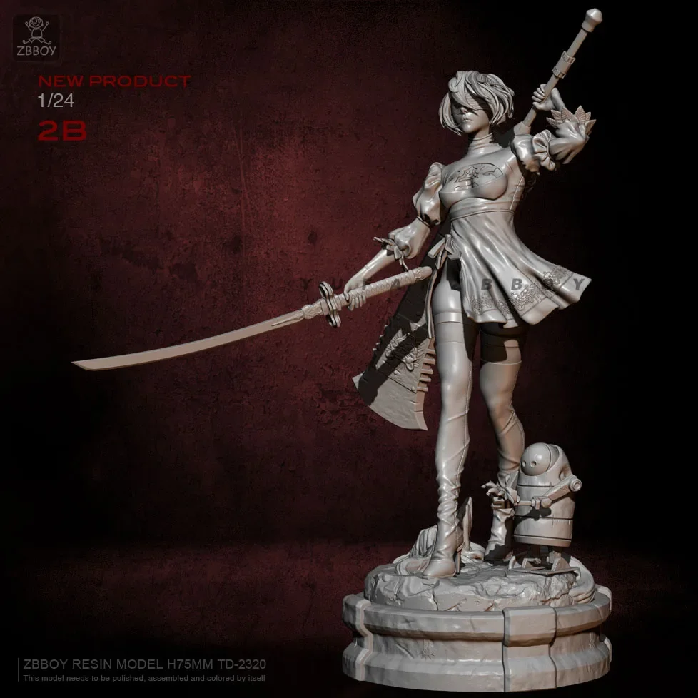 75mm Resin model kits figure beauty colorless and self-assembledTD-2320