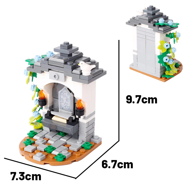 Décennie s de construction MOC pour enfants, série de villes médiévales, jouet de figurines, tableau d'affichage, souche d'arbre, accent d'abeille, piscine trans, cadeau pour enfants, B148