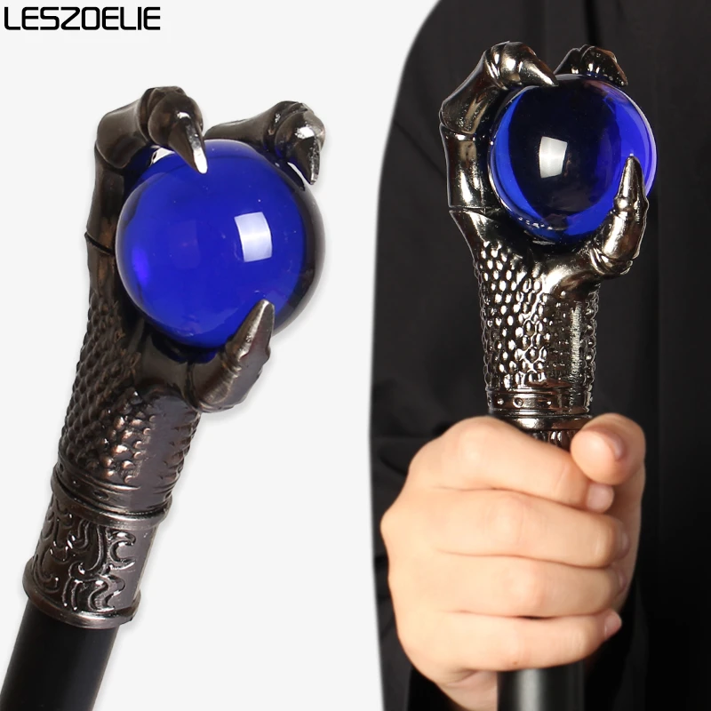 

Silver Dragon Claw Walking Cane for Men and Women Royal Blue Crystal Ball Elegant Vintage Fashion Luxury Party Cane