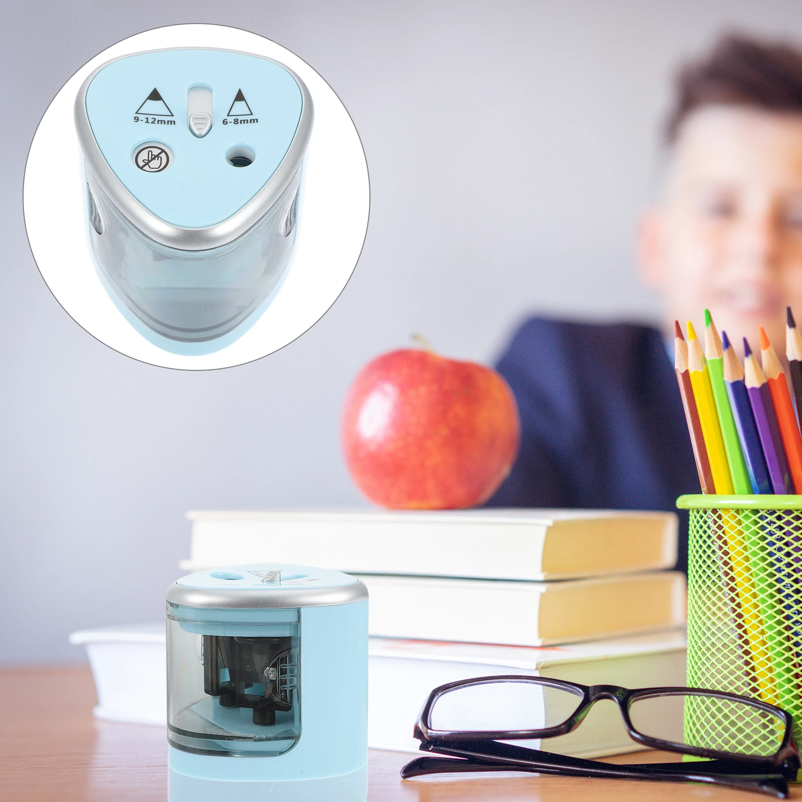

Electric Pencil Sharpener Dual Holes Automatic for 6-12mm Pencils Classroom Must Haves Child Safe Heavy Duty Sharpeners