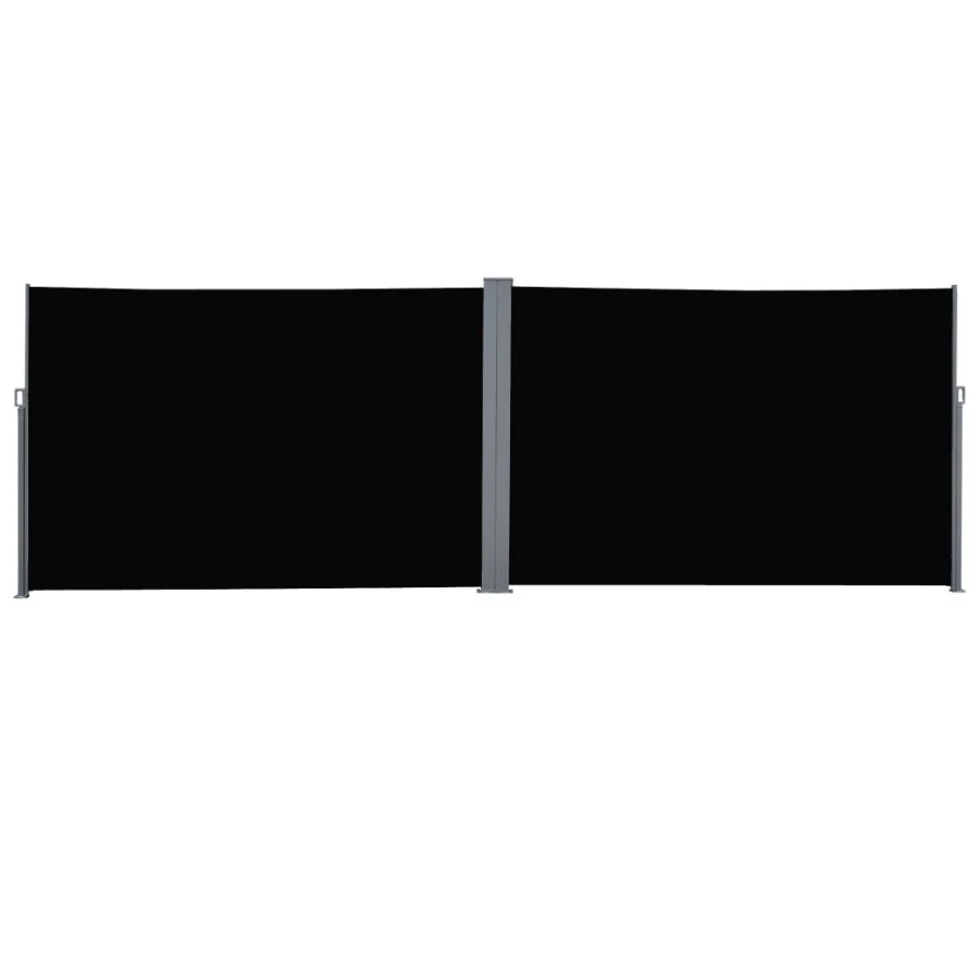 

20' Double Retractable Patio Side Awning Garden Sun Shade with UVFighting Screen Auto PullBack Function Steel Frame Outdoor or