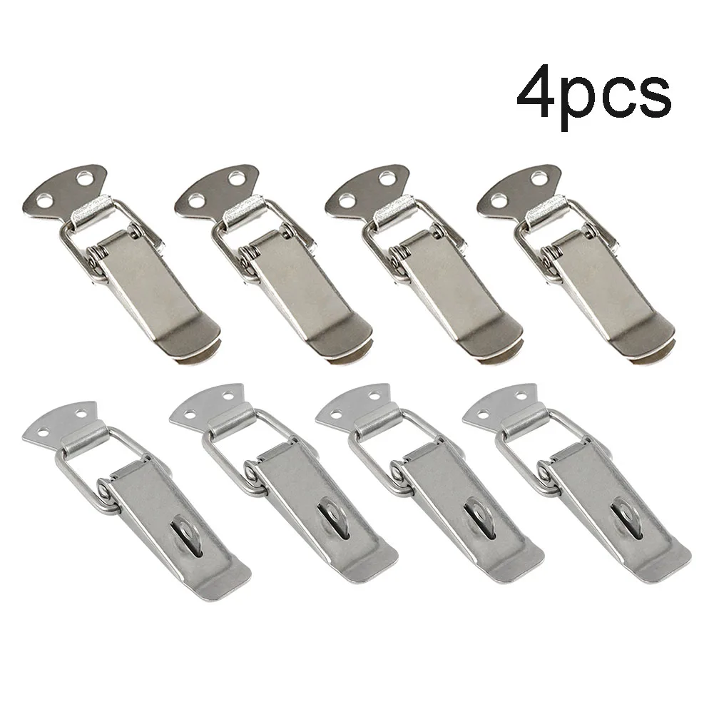 

4PCS Iron Mini Lock Cabinet Boxes Spring Loaded Latch Catch Toggle Clamp Hasp For Chest Box Gifts Suitcase Cas