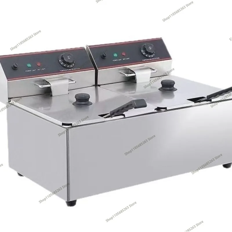 Commercial electric fryer Thickened fryer Chicken chops Fried fritters Equipment  Double cylinder electric fryer Large