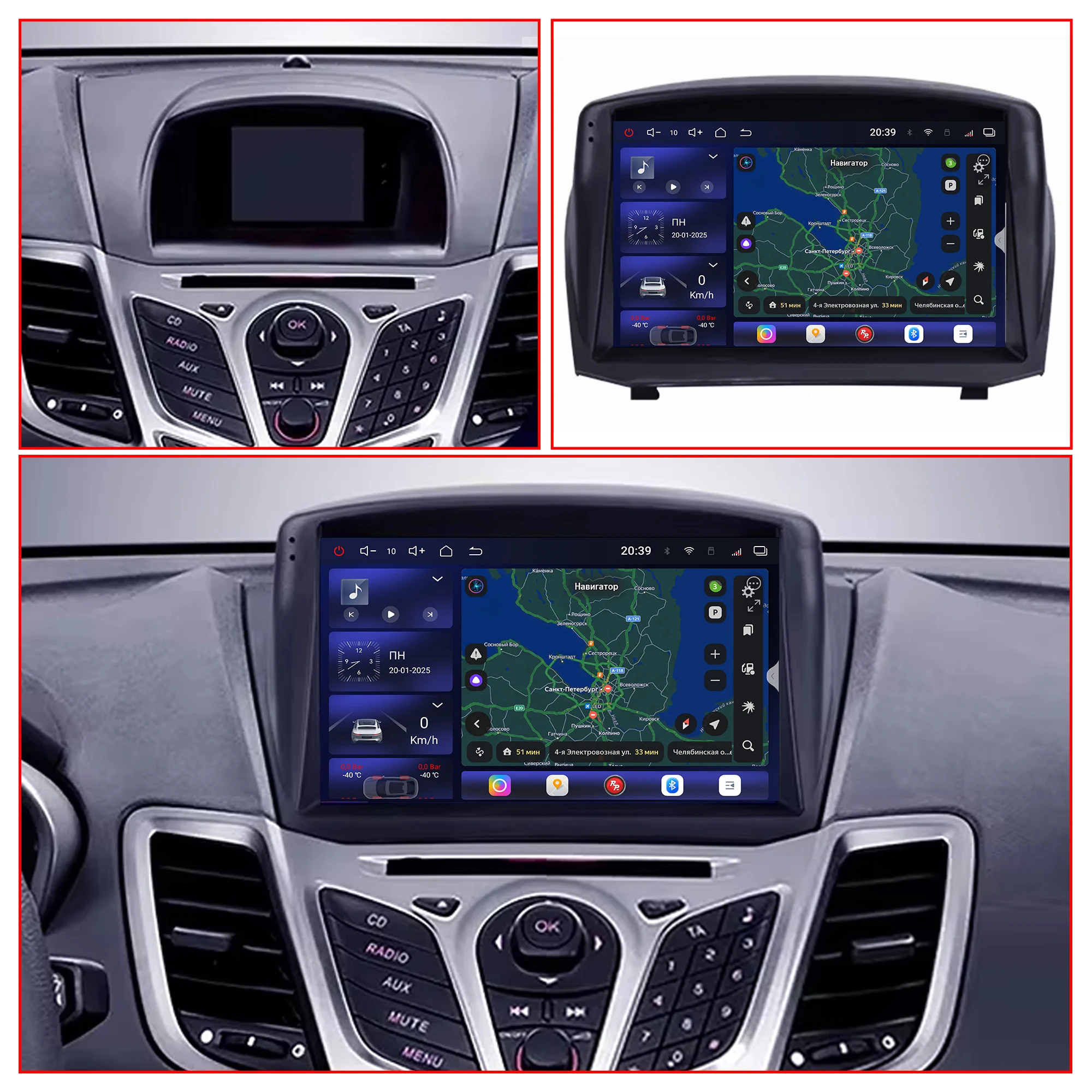 Redpower Crystal Sound 850 Pro Max Android Car Radio Player Screen for Ford Fiesta Mk 6 2008 - 2019 CarPlay Bluetooth Hi-Fi