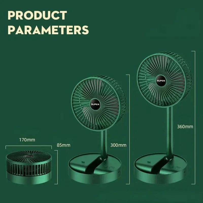 

Desktop Foldable Retractable Small Fan Mini Portable Charging USB Home Low Noise High Duration Standby Mini Electric Fan