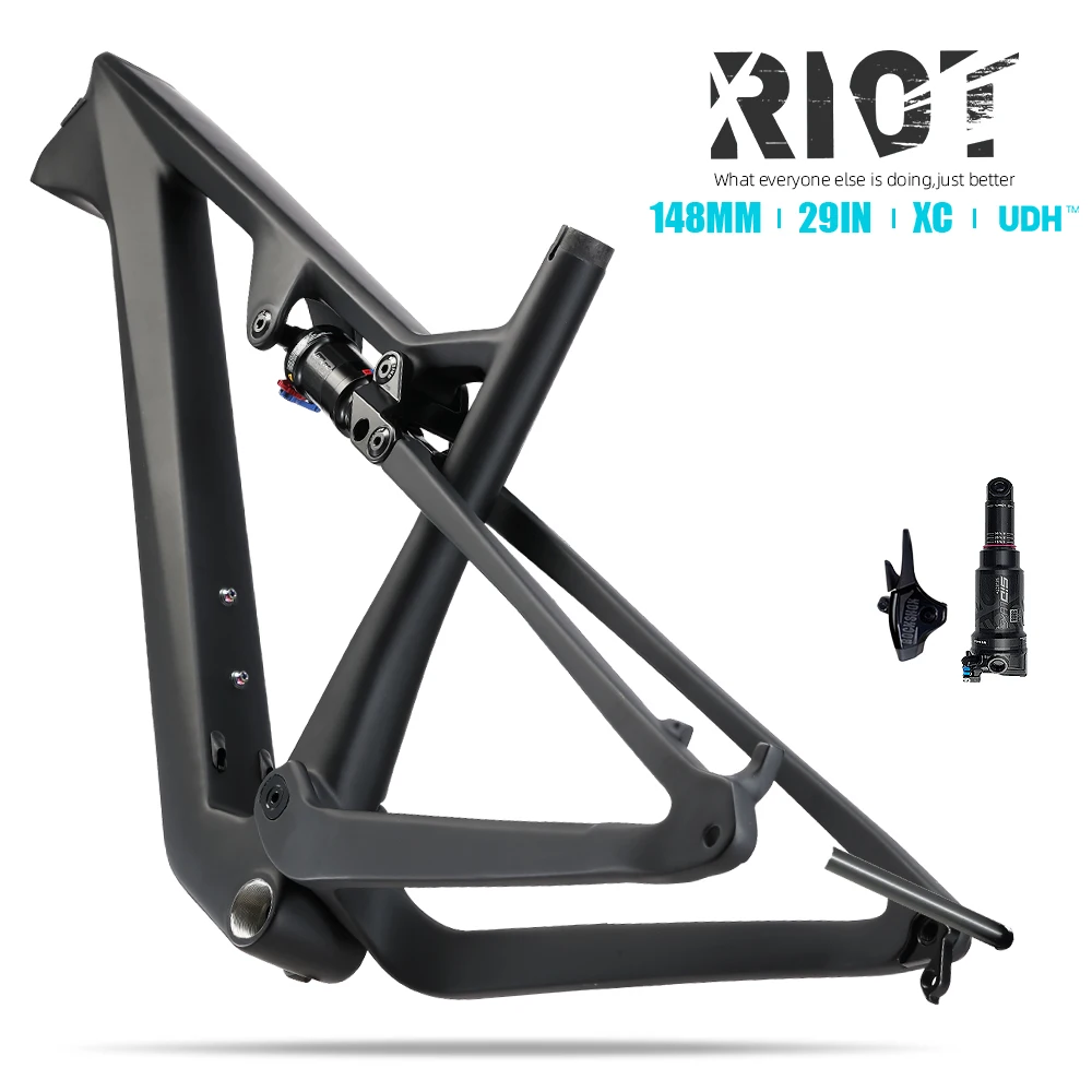 2024 LEXON Mountain Bicycle Frame XC Bike Frame Carbon MTB Bike Full Suspension 29 Boost frame XC ROCKSHOX Trunnion ShocK Parts