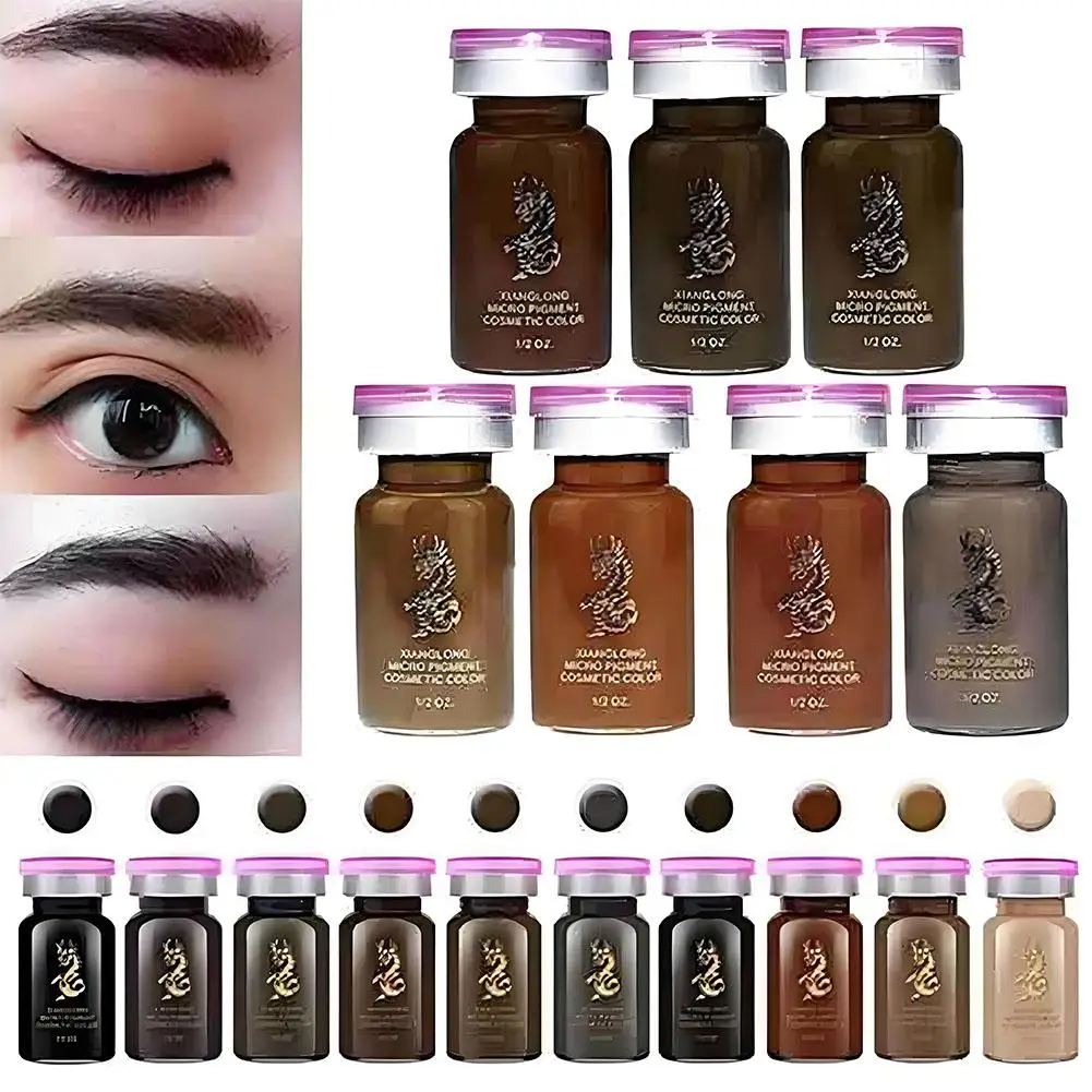 21 Color Microblading Cosmetic Semi Permanent Beauty Tattoo Ink Makeup Supplies Eyebrow Lip Emulsions Pigment Liner Z4M1