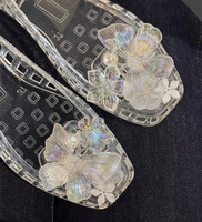 1 pc Handcrafted Gradient Color Butterfly Buckle Jelly Shoes Crystal shoes Accessory DIY Decorative Shoe Flower Slippers Buckles