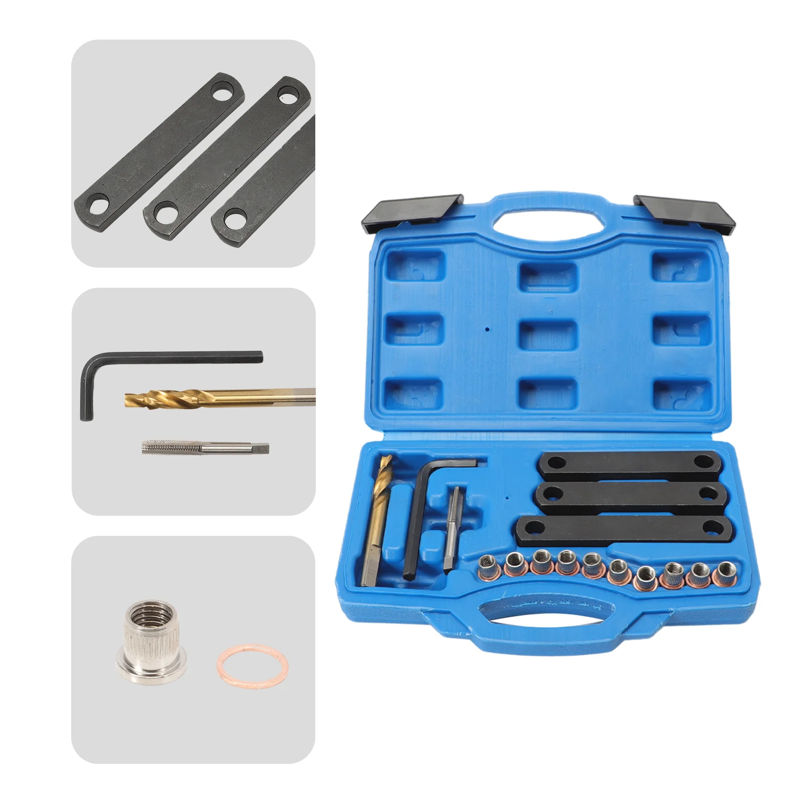 

Brake Thread Repair Kit M9 x 1.25 16 Pieces Brake Guide Bolt Thread Repair Compatible with VAG V-W OpEL Ford