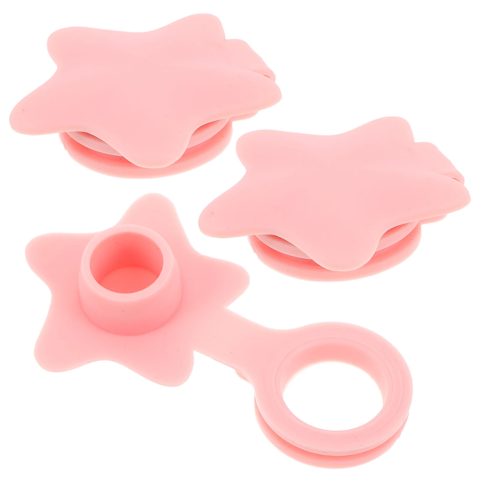 

3pcs Silicone Bath Plug Stopper Universal Leak-Proof Bathtub Drain Block For Home Hotel Star Pattern Flat Bathroom Wash Basin